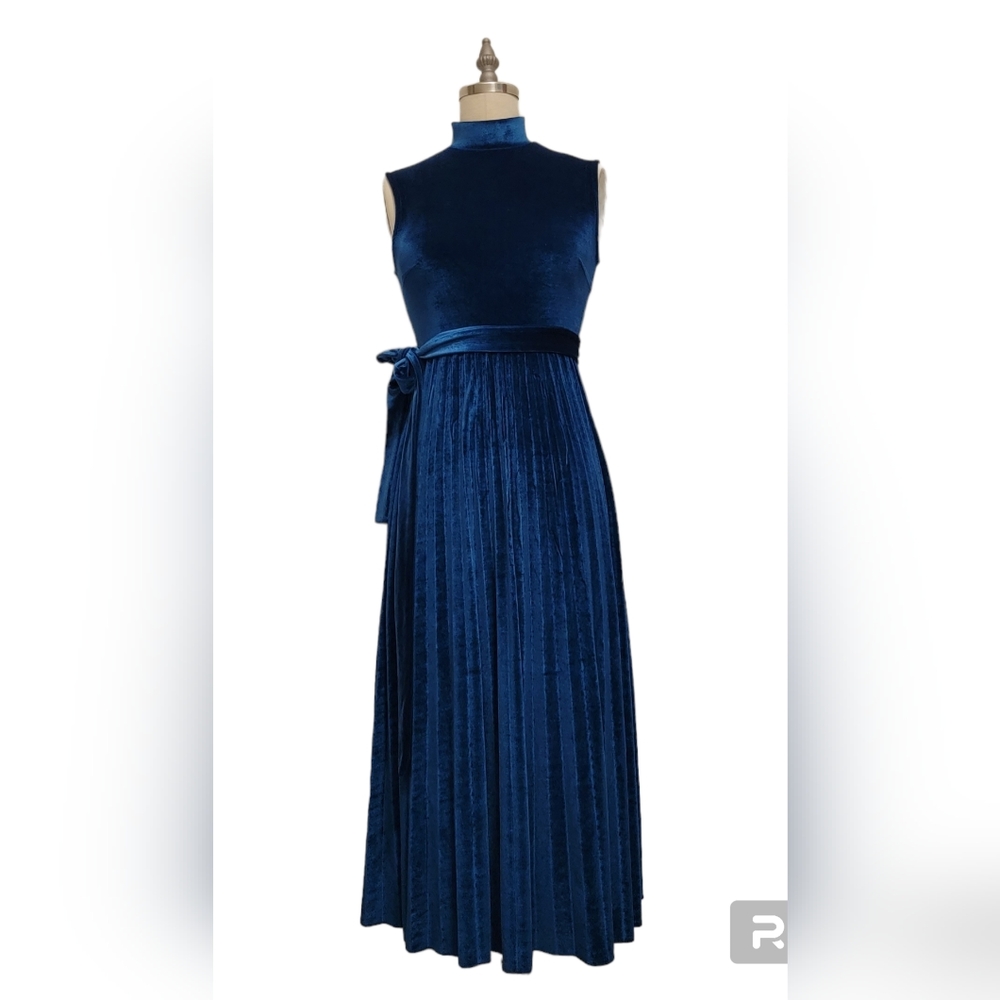 SHEIN Turquoise Velvet-Like Dress Women's Size Extra Small